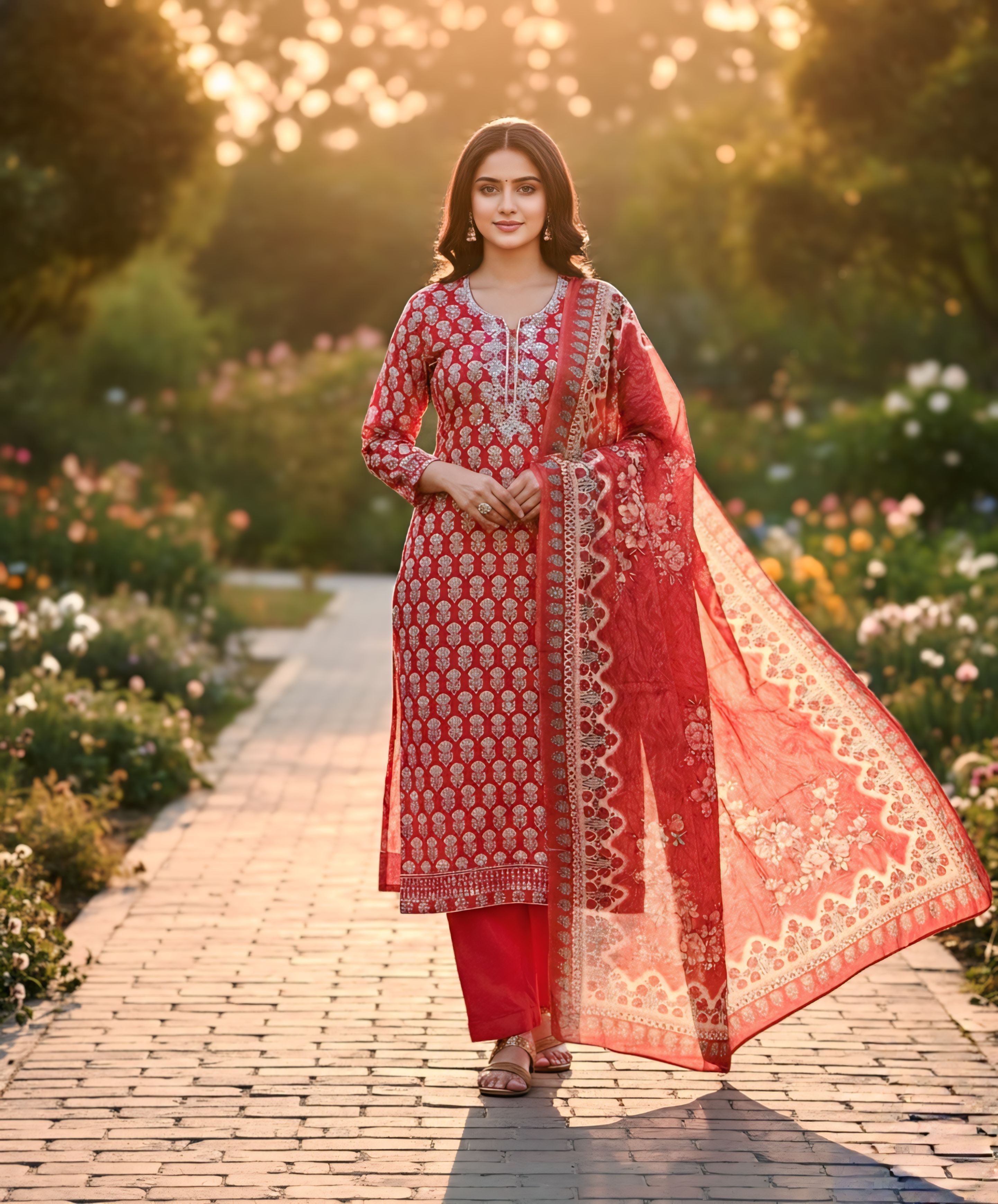 গর্জিয়াস রাণী গোলাপি এমব্রয়ডারি থ্রি-পিস (Exquisite Rani Pink Embroidery Three-Piece Collection)